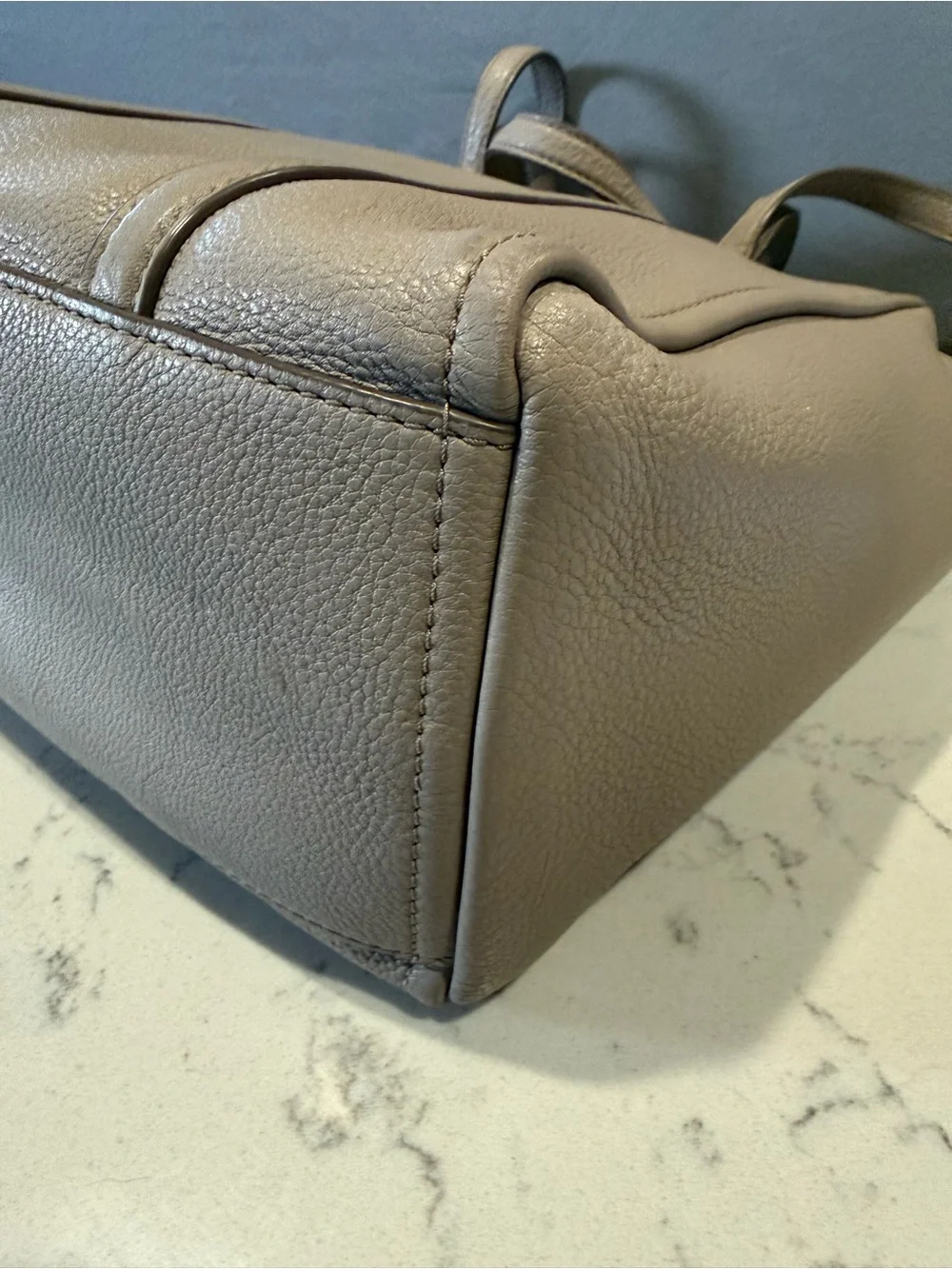 Marc Jacobs Stone Tote with Red Trim
